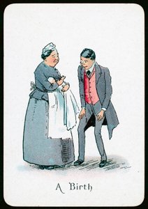 A Birth (farge litho) av English School