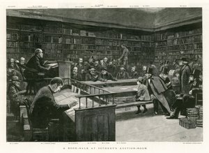 Et boksalg på Sothebys Auction Room av English School