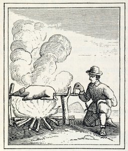 A Boucan, fra "Santo Domingo Past and Present" av Samuel Hazard, pub. 1873 av English School