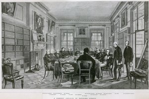 Et kabinettråd i 10 Downing Street av English School