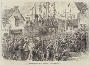 En kinesisk festival i Sourabaya, Java (gravering) av English School