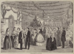 Et juletre på St. Luke#39;s Asylum (gravering) av English School