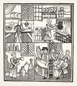 A Collection of Cookery Receipts, illustrasjon fra Chap-books of the Eighteenth Century av John Ashton, pub. 1882 av English School