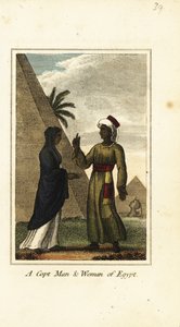 En koptisk mann og kvinne fra Egypt av English School