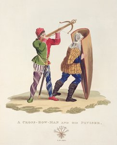 A Cross-bowman and his Paviser, 1433, fra Ancient Armor av Samuel Rush Meyrick, 1824 av English School