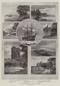En sykkeltur rundt Nelsons flaggskip, "Victory" (litho) av English School