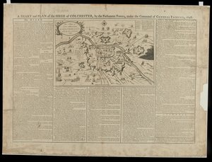 A Diary and Pictorial Plan of the Siege of Colchester 1648, trykt og solgt av W. Keymer, 1648 av English School