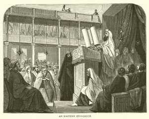 En østlig synagoge (gravering) av English School