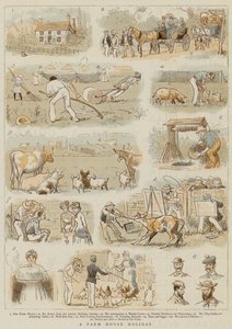 A Farm House Holiday (farge litho) av English School