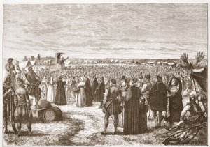 A Field-preaching near Ghent, illustrasjon fra The History of Protestantism av James Aitken Wylie (1808-1890), pub. 1878 av English School
