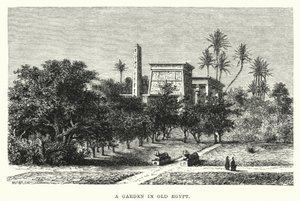 En hage i det gamle Egypt (gravering) av English School