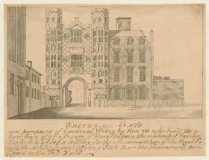 En port som tilhører det gamle palasset i Whitehall av English School