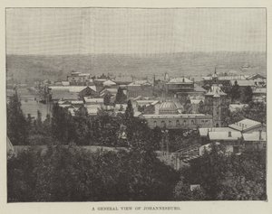Et generelt syn på Johannesburg (gravering) av English School