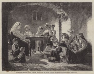 En jenteskole i Abruzzi-fjellene (gravering) av English School