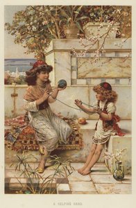 En hjelpende hånd (chromolitho) av English School