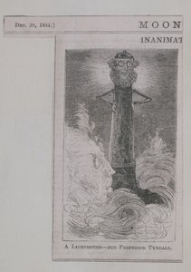 Et fyrtårn - ikke professor Tyndall, fra Moonshine, publisert 20. desember 1884 (tregravering)