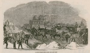 En London Street Scene under den sene frosten av English School