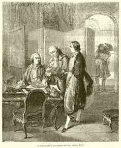 A Merchants Counting-House, Paris, 1790 av English School