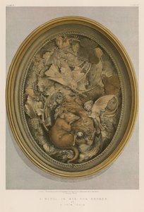 En modell i voks for bronse av A Cain, Paris (chromolitho) av English School