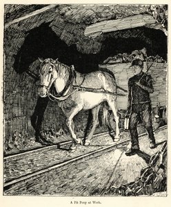 A Pit Pony at Work (gravering) av English School