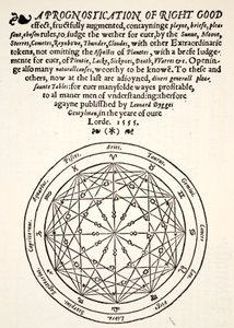 A Prognostication of Right Good, av Leonard Dygges, trykt av Thomas Gemini, Blacke Friars, London, 1555 av English School
