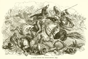 En scene under det indiske mytteriet, 1857 av English School