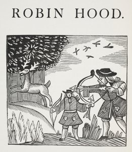 A True Tale of Robin Hood, illustrasjon fra Chap-books of the Eighteenth Century av John Ashton, pub. 1882 av English School