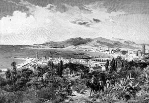 A View Looking West Across Malaga, Spania, fra 