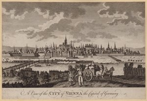 En utsikt over byen Wien, hovedstaden i Tyskland (gravering) av English School