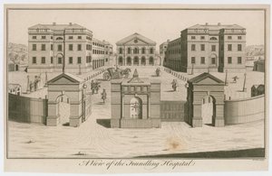 Utsikt over Foundling Hospital, London av English School