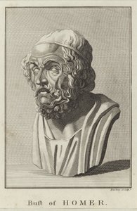En byste av Homer av English School