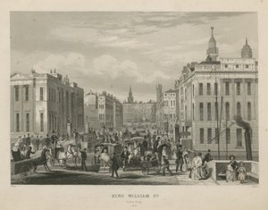 Et travelt gatebilde i King William Street av English School