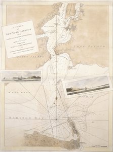 Et kart over New York havn, 1774-1779 av English School