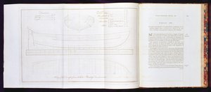 En kopi av utkastet som The Bountys lansering ble bygget fra, fra A Voyage to the South Sea, av William Bligh (1754-1817), gravert av Mackenzie, publisert 1792 (se også 174207, 174209) av English School