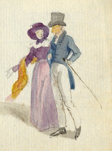 Et par rusler, ca. 1825 (wc på papir) av English School