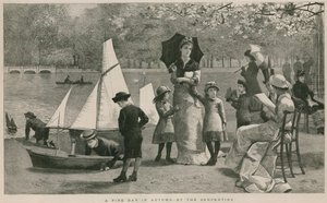 En fin dag på høsten ved Serpentine, Hyde Park, London av English School
