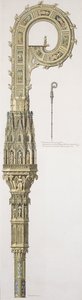En geometrisk høyde av crozieren til William av Wykeham (ca. 1320-1404) publisert 1785 av English School