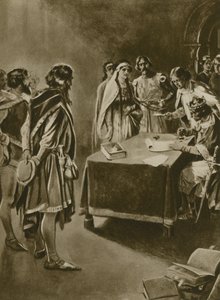 En kongens kongelige charter for å grave kull (gravyr) av English School