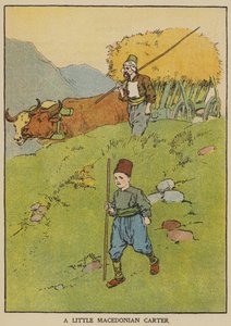 En liten makedonsk vogn (farge litho) av English School