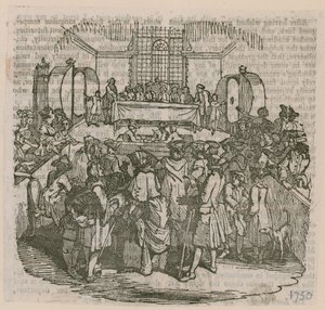 Et lotteri; datert 1750 av English School