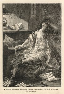 En kjærlighetssyk artist tar gift, og dør som svane ved pianoet hennes av English School