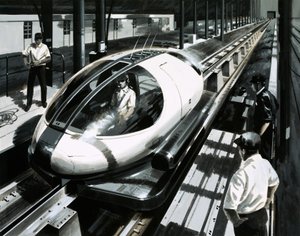 Et maglev-testkjøretøy i Japan av English School