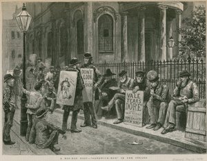 Eine Mittagsruhe: Sandwich-Männer in The Strand von English School