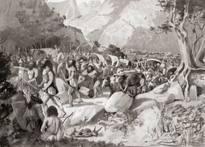 En migrasjon av skytiske stammer gjennom et pass i fjellene i Lilleasia til Syria, fra Hutchinson