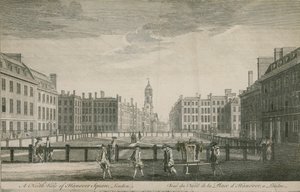 En nordlig utsikt over Hanover Square, London av English School