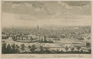 En nordlig utsikt over London. Fra Pentonville Hill av English School