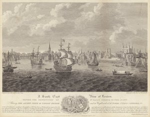 En sørøstlig utsikt over London (gravering) av English School