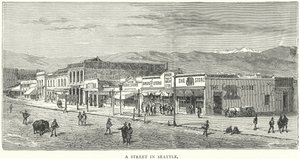 En gate i Seattle (gravering) av English School