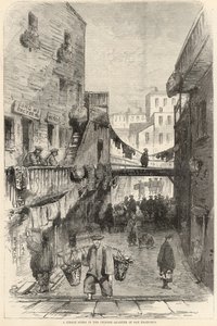 En gatescene i det kinesiske kvarteret i San Francisco