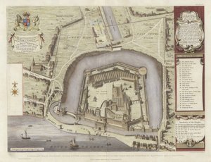 Et sant og nøyaktig utkast til Tower Liberties (fargegravering) av English School